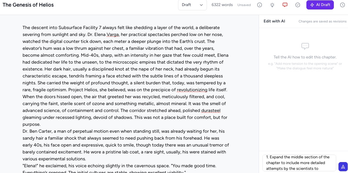 Story consistency checks in wrytyx: character voice, timeline and style issues flagged in a novel manuscript